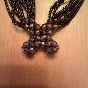 Bijoux de Boheme Bronze Swarovski Crystal and Bohemian Glass Necklace Choker